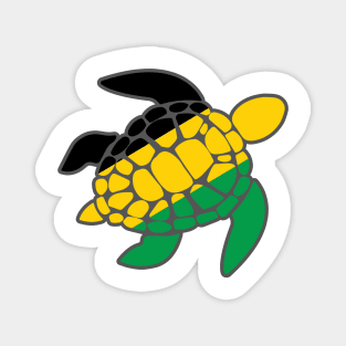 Sea Turtle Jamaica Flag Plastic Free Save The Sea Colorful Turtles Magnet