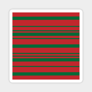 Green Stripes Across Red Magnet