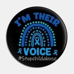 I'm Their Voice Heart Child Abuse Awareness Month Prevention Pin