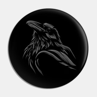 dark crows head Pin