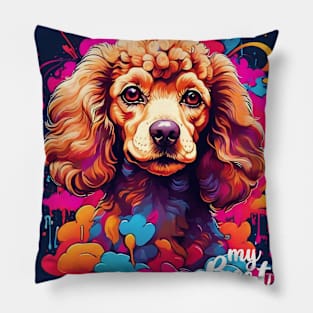 My Best Paw Poodles Graffiti Pillow