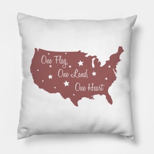 One Flag, One Land, One Heart, Land That I Love, America Y'all, Memorial Day, Patriotic, 4th July, America Pillow