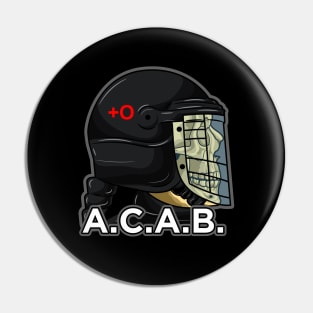 A.C.A.B. Skull riot police art Pin