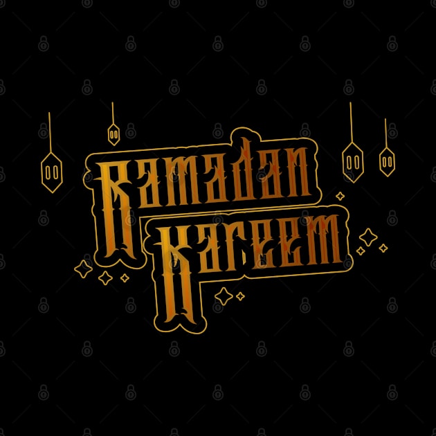 ramadan kareem gold with grain effect custom lettering background by fandi.creations