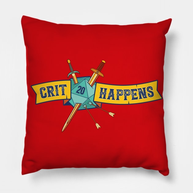 Crit Happens (20 Banner) Pillow by DCLawrenceUK