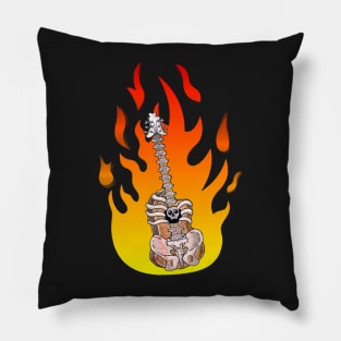 Guitar on fire Pillow
