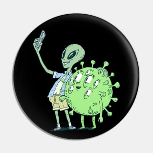 Alien Virus Selfie Pin