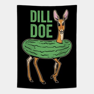 Dill Doe Funny Deer Pickle Humor Tapestry