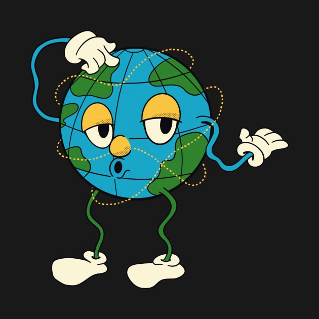 Cartoon Globe Geography Teacher Earth by Foxxy Merch