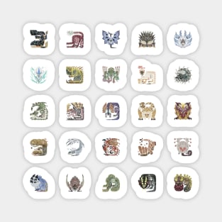 Monster Hunter World Tiled Icons Magnet