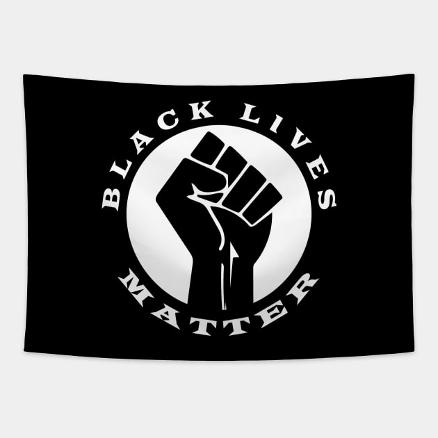 Black Lives Matter Fist and Circle with Wording Tapestry by aaallsmiles