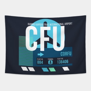 Corfu (CFU) Airport // Sunset Baggage Tag Tapestry