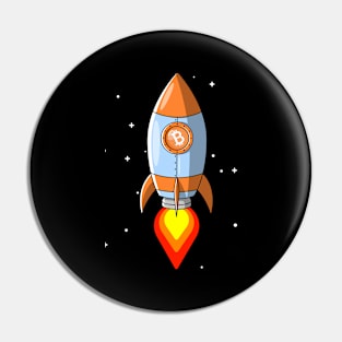 Bitcoin Rocket - Funny Crypto Moon Joke Blockchain Investor Pin