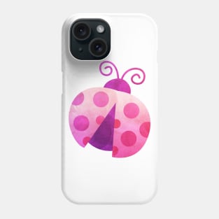 Watercolor Ladybug Red Pink Paintings Phone Case