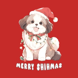 Merry Shihmas!! Merry Christmas Shih Tzu T-Shirt