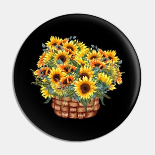 Sunflower Brunch Flora Positive Vintage Retro Minimalist Pin