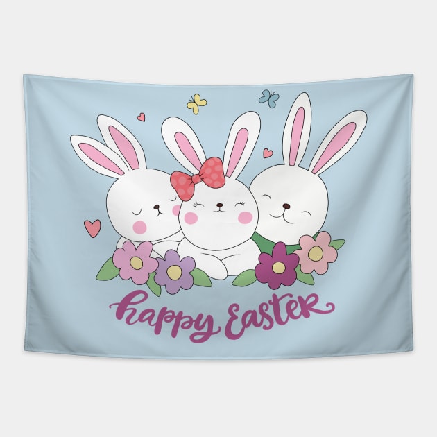 Easter Bunnies Tapestry by valentinahramov