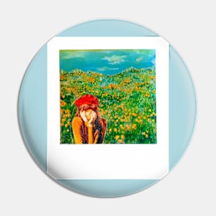 Retro Polaroid - Aesthetic Floral Painting Pin