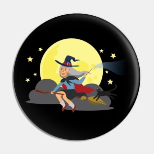 Halloween Witch Pin