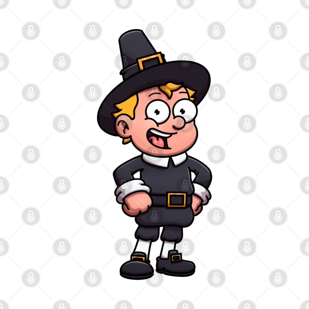 Cartoon Boy Wearing Pilgrim Clothes by TheMaskedTooner