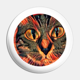 Alert floppy cat Pin