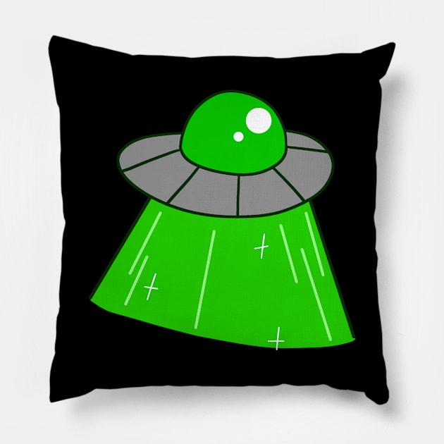 Green Light UFO Pillow by saradaboru