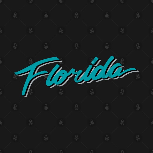 Florida Vice Teal Black Silver by Fish & Cats Shop