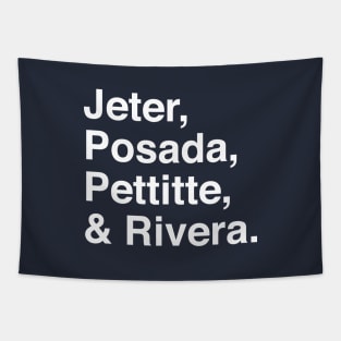 Jeter, Posada, Pettitte, Rivera - White Tapestry