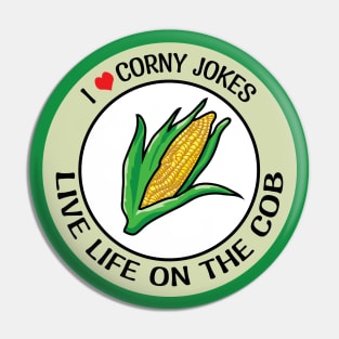 I Heart Corny Jokes Badge Pin