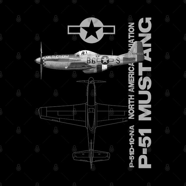 P-51 Mustang WWII Fighter Airplane Profile by DesignedForFlight