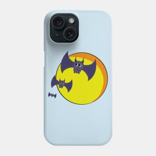 Cute Halloween Bats and a beautiful full moon Phone Case