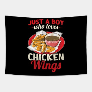 Just a boy who loves Chicken Wings Tapestry