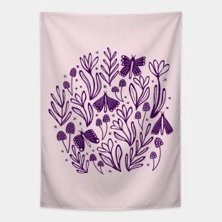 Enchanted woodland in purple Tapestry