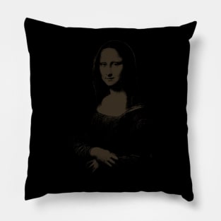 Darkish Brown Mono Color Mona Lisa Pillow