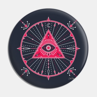 Pink Evil Eye Mandala Pin