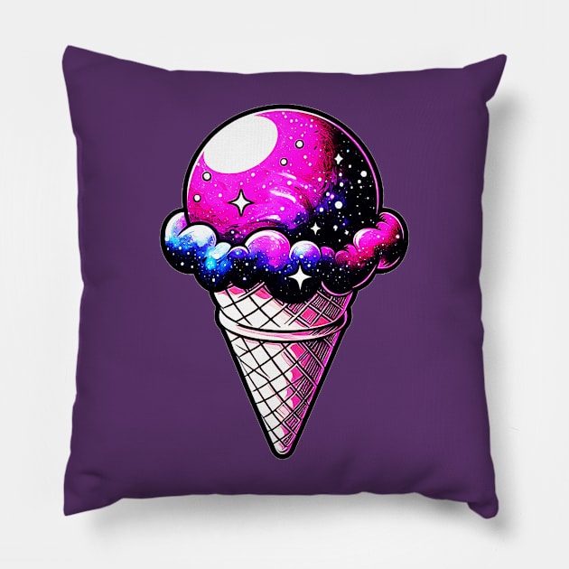 Space Cream Cone 205 Pillow by Korey Watkins