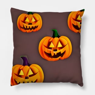 Cute Pumpkin Halloween Scary faces Pillow