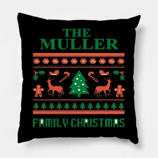 Family Christmas - Groovy Christmas MULLER family, Family Christmas T-shirt, Pjama T-shirt Pillow