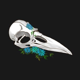 Floral Raven Skull T-Shirt