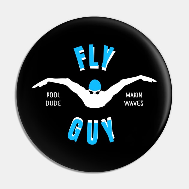 Mens Butterfly Fly Guy Swimmer Swimming Fan Gift Pin by atomguy