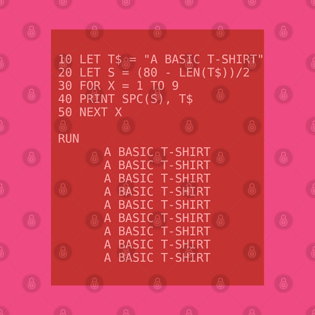 A BASIC T-Shirt - Red BG by The Corner Cabinet