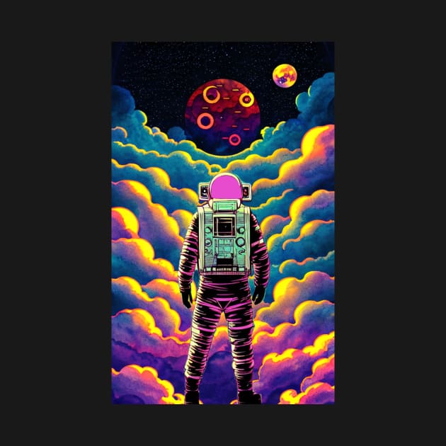 Astronaut Psychedelic Cloudscape by Trip Tank