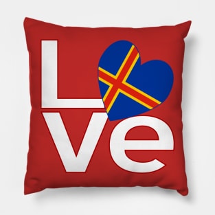 Red Aaland Islands Love in White Pillow