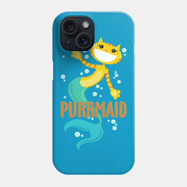 Purrmaid Phone Case by DavesTees