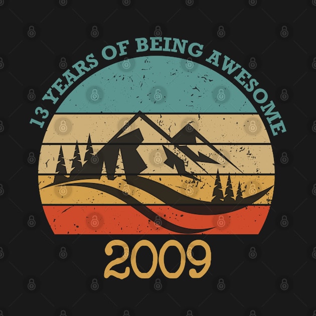 Funny Birthday 13 Years Of Being Awesome 2009 Vintage retro by foxredb