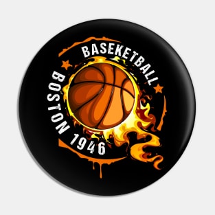 Graphic Basketball Name Boston Classic Styles Pin