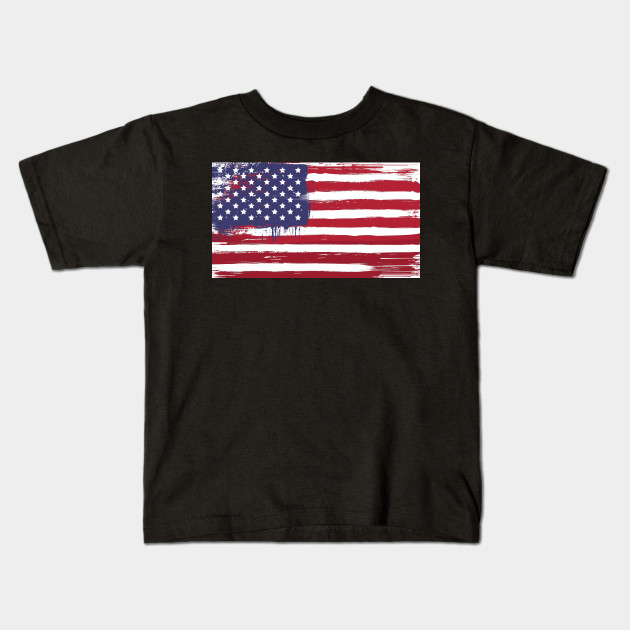 Painted Grunge American Flag Freedom American Flag Kids T