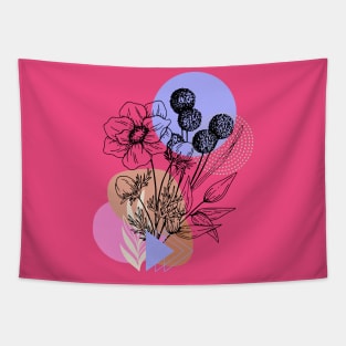 Flower Illustration Tapestry