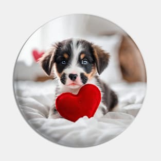 Cute Valentine Puppy Pin