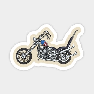 Chopper Motorcycle 1950 cartoon illustration Magnet